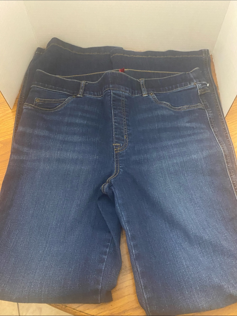Spanx Dark Blue Pull On Stretch Jeans Size XL EUC